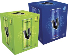 V+Energy+Drink+4x250mL+Selected+Varieties