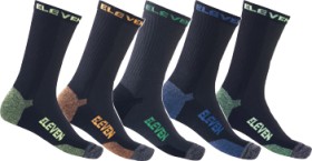 ELEVEN+Bamboo+Crew+Socks+5+Pack+-+Black%2FMulti