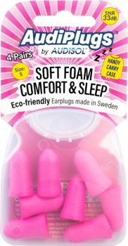 AudiPlugs+Soft+Foam+Comfort+%26amp%3B+Sleep+Earplugs+4+Pairs