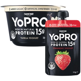 YoPRO+High+Protein+Yoghurt+Pot+or+Pouch+150-160g+%26ndash%3B+From+the+Fridge