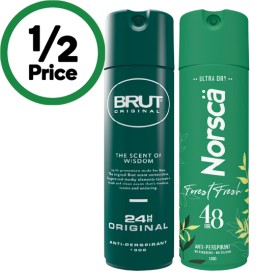 Brut+24hr+Antiperspirant+or+Norsca+Antiperspirant+Deodorant+130g