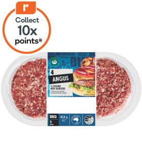 Woolworths+Australian+Angus+1%2F4+Pound+Beef+Burgers+454g+Pk+4