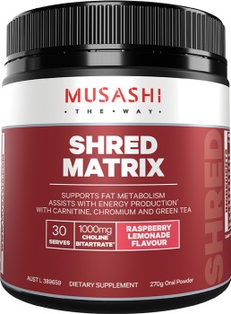 Musashi+Shred+Matrix+Raspberry+Lemonade+Flavour+270g%2A