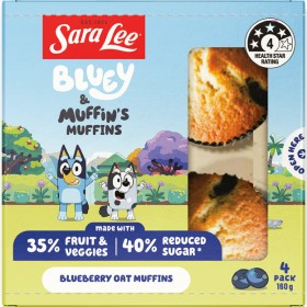 NEW+Sara+Lee+Bluey+Muffins+4+Pack+Selected+Varieties