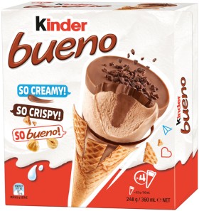 Kinder+Bueno+Ice+Cream+Cone+4+Pack+Selected+Varieties