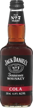 Jack-Daniels-Tennessee-Whiskey-Cola-Bottle-330mL on sale