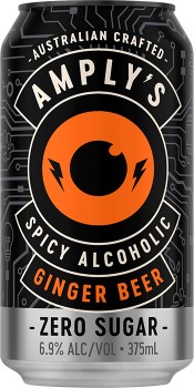 Amplys+Ginger+Beer+6.9%25+Zero+Sugar+Cans+375mL