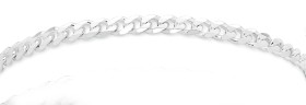 Sterling+Silver+19cm+Solid+Curb+Bracelet