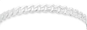 Sterling+Silver+19cm+Bevelled+Curb+Bracelet