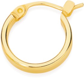 9ct+Gold+Square+Single+Hoop+Gents+Earring