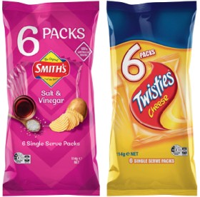 Smith%26rsquo%3Bs%2C+Twisties%2C+Doritos%2C+Sunbites+Grain+Waves%2C+PopCorners%2C+Cheetos%2C+Tasty+Toobs+or+Parker%26rsquo%3Bs+Multipack+5%E2%80%916+Pack+Selected+Varieties