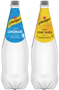 Schweppes+Soft+Drinks%2C+Mixers+or+Mineral+Water+1.1+Litre+Selected+Varieties