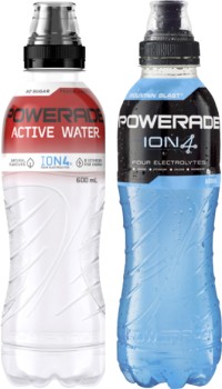 Powerade+Sports+Drink+or+Active+Water+600mL