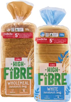 Coles+Bread+High+Fibre+700g