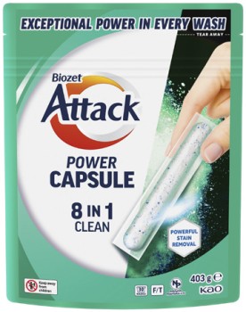 Biozet+Attack+Power+Laundry+Capsules+8+in+1+Clean+30+Pack