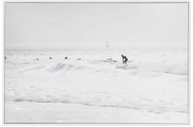 Monochrome+Surf+Framed+Canvas