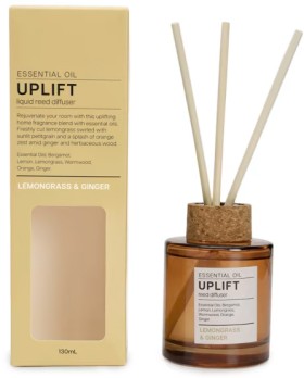 Aroma+Uplift+Lemongrass+%26amp%3B+Ginger+Essential+Oil+Blend+Liquid+Reed+Diffuser+130ml