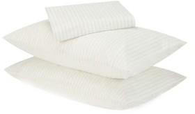 250-Thread-Count-Stripe-Cotton-Sheet-Set-Double-Bed-Natural on sale