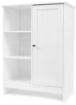 Panelled+Cabinet+with+3+Shelves+-+White