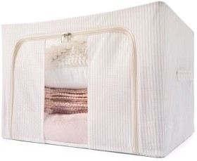 Linen+Look+Collapsible+Box+with+Window+-+Large%2C+Stripe