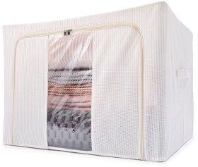 Linen+Look+Collapsible+Box+with+Window+-+Extra+Large%2C+Stripe