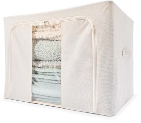 Linen+Look+Collapsible+Box+with+Window+-+Extra+Large%2C+Beige