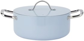 24cm+Ceramic+Non-Stick+Casserole+-+Blue