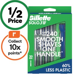 Gillette+Solo+3+Handle+with+20+Blade+Cartridges+Razor+Pack