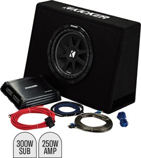 Kicker+10%26rdquo%3B+Subwoofer+in+Slim+Enclosure+Plus+Amplifier+%26amp%3B+Wiring+Kit