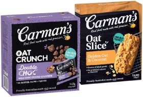 Carman%26%23039%3Bs+Oat+Crunch+Clusters%2C+Oat+Slice+5+Pack+or+Fruit+Straps+5+Twin+Pack+Selected+Varieties