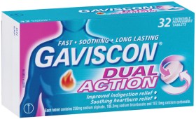 Gaviscon+Dual+Action+Indigestion+Relief+Peppermint+Chewable+Tablets+32+Pack%2A