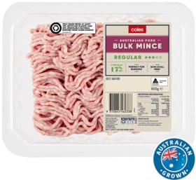 Coles-Australian-Pork-3-Star-Regular-Mince-800g on sale