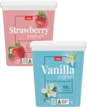 Coles-Yoghurt-1kg on sale