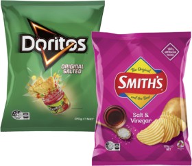 Doritos+or+XXL+Corn+Chips+150g-170g+or+Smith%26%23039%3Bs+Crinkle+Cut+or+Double+Crunch+Potato+Chips+150g-170g