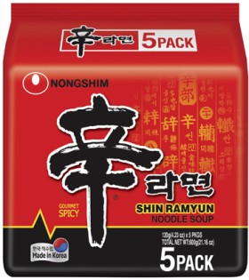 Nongshim+Shin+Ramyun+Noodles+5+Pack+600g