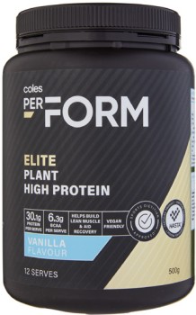 Coles+PerFORM+Elite+Plant+High+Protein+Powder+Vanilla+500g