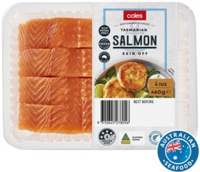 Coles+Tasmanian+Salmon+Portions+Skin+Off+4+Pack+460g