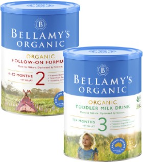 Bellamy%26%23039%3Bs+Organic+Step+2+Formula+or+Step+3+Milk+Drink+900g