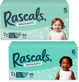 Rascals+Premium+Jumbo+Nappies+54+Pack-108+Pack