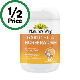 Nature%26rsquo%3Bs+Way+Garlic+%2B+C+%26amp%3B+Horseradish+Tablets+Pk+200%7E