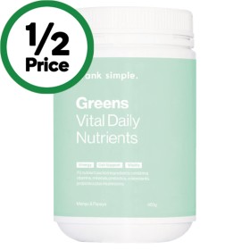 Frank+Simple.+Greens+Vital+Daily+Nutrients+Mango+%26amp%3B+Papaya+450g%7E