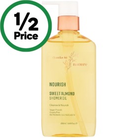 Thanks-To-Nature-Nourish-Sweet-Almond-Shower-Oil-250ml on sale