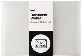 Keji+5+Pack+A4+Document+Wallets