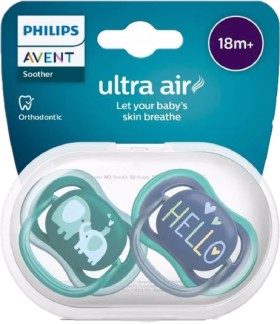 Avent+Ultra+Air+Soothers+18+Months%2B+2+Pack+Assorted+Colours