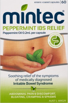 Mintec+IBS+Relief+Peppermint+Oil+0.2ml+60+Capsules