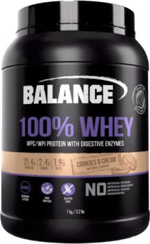 Balance+100%25+Whey+Protein+Powder+Cookies+%26amp%3B+Cream+1kg