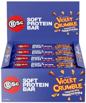 BSc+Bodyscience+BSc+x+Violet+Crumble+Soft+Protein+Bar+Choc+Honeycomb+12+x+55g