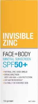 Invisible+Zinc+Sunscreen+Face+%26amp%3B+Body+SPF50%2B+150g