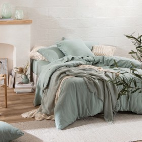 Washed+Linen+Sage+Quilt+Cover+Set+by+M.U.S.E.