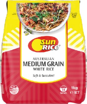 SunRice-White-or-Brown-Medium-Grain-Rice-1kg on sale